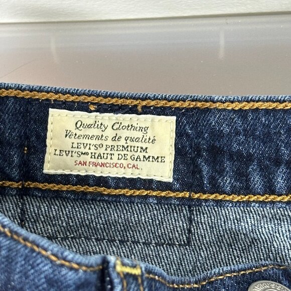 Levi's Ribcage Straight Ankle Premium Denim Dark Wash Jeans - Picture 9 of 16